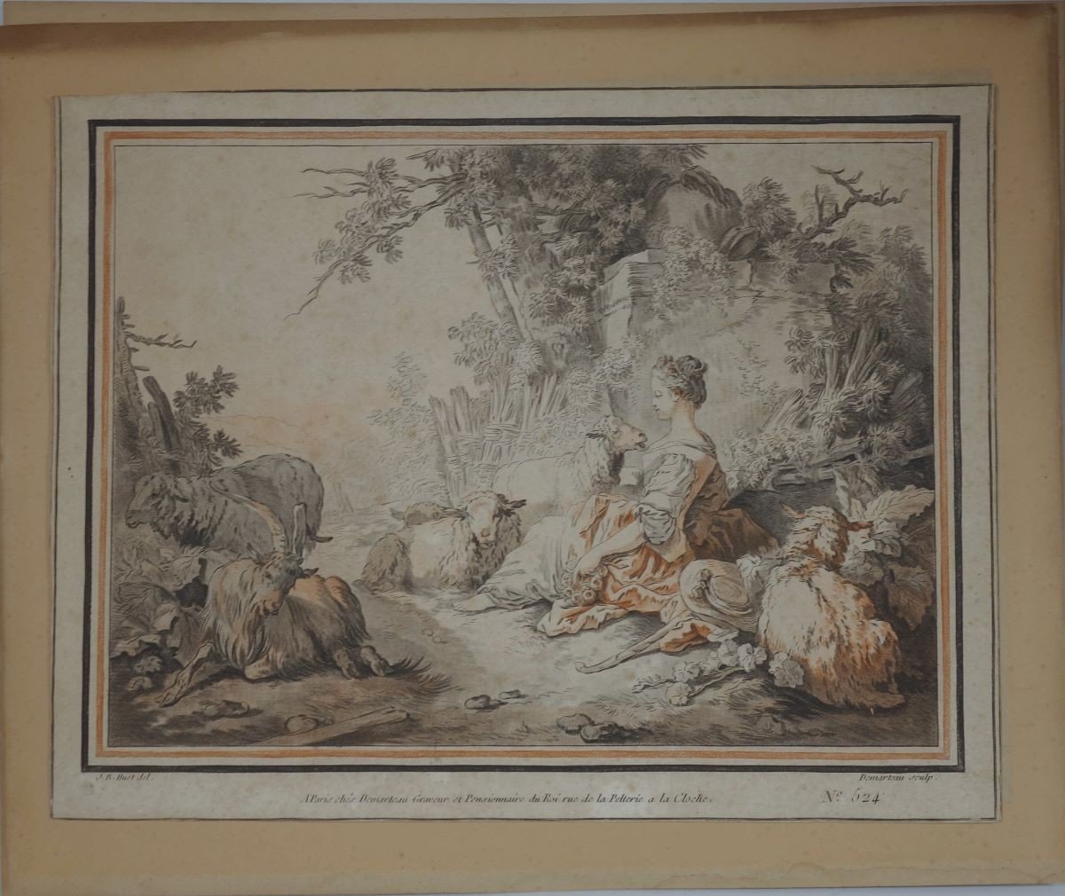 Demarteau After Jbhuet Pair 18th Century Prints Berger Bergère -photo-1