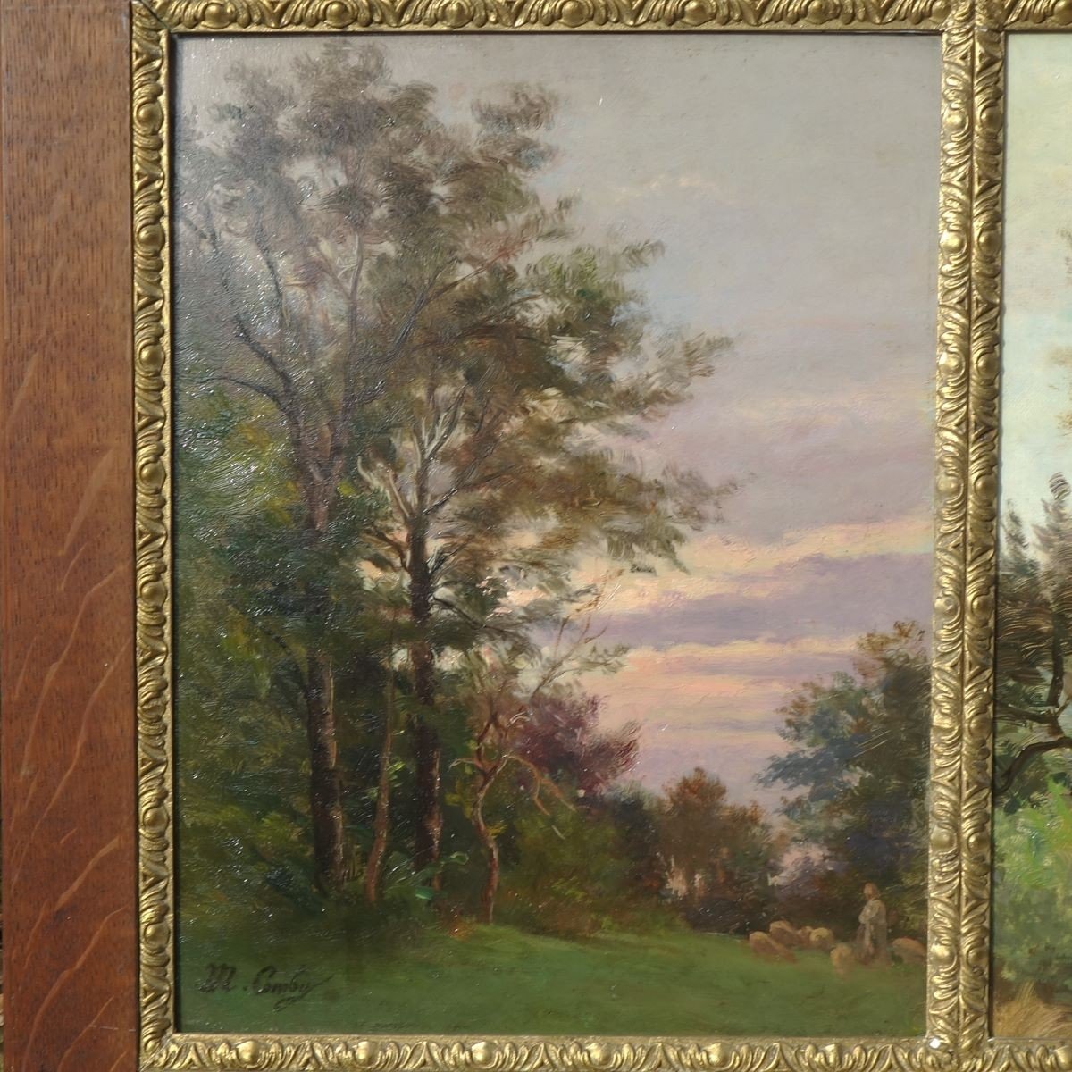 Mary Comby Painter Besançon Doubs XIX-xxth Landscapes Triptych 1905-photo-2