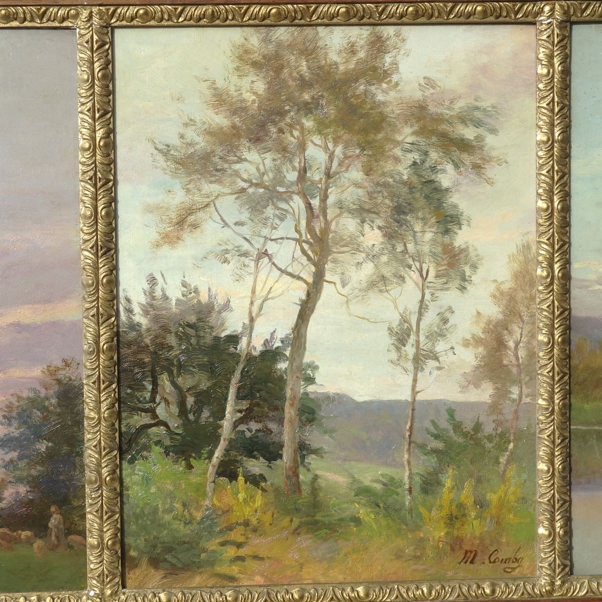 Mary Comby Painter Besançon Doubs XIX-xxth Landscapes Triptych 1905-photo-3