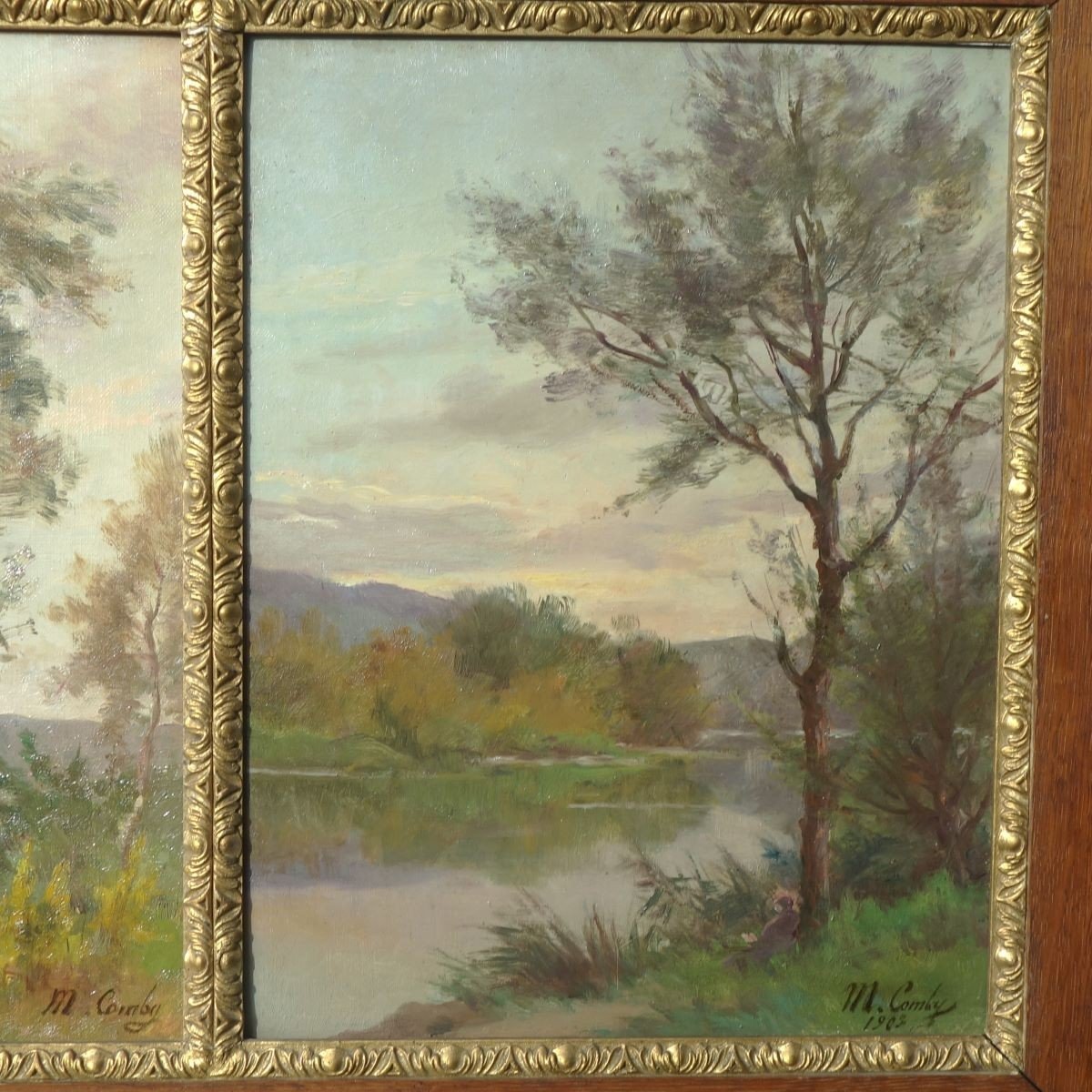 Mary Comby Painter Besançon Doubs XIX-xxth Landscapes Triptych 1905-photo-4
