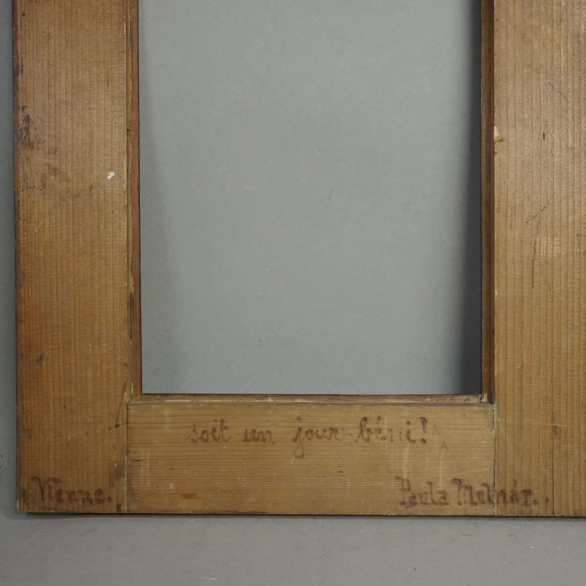 Cadre Art-Nouveau Autriche Décor Floral Pavots Signé Paula Molnàr 1910 Bois Pyrogravé -photo-3