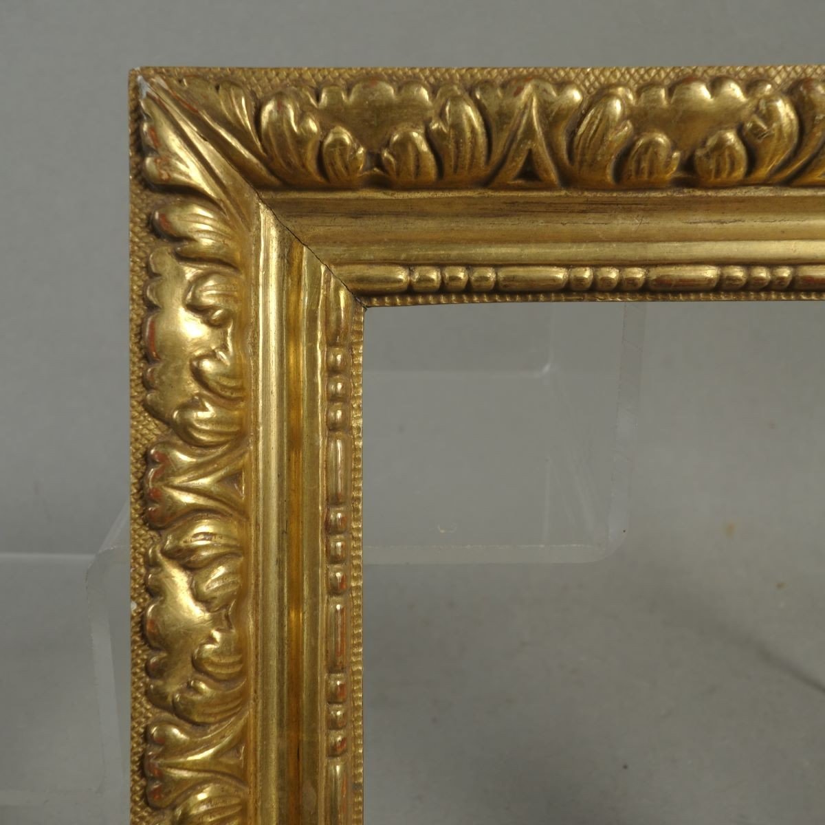 Small Golden Stucco Frame Napoleon III Period Leaf: 11.5 X 14.5 Cm-photo-2