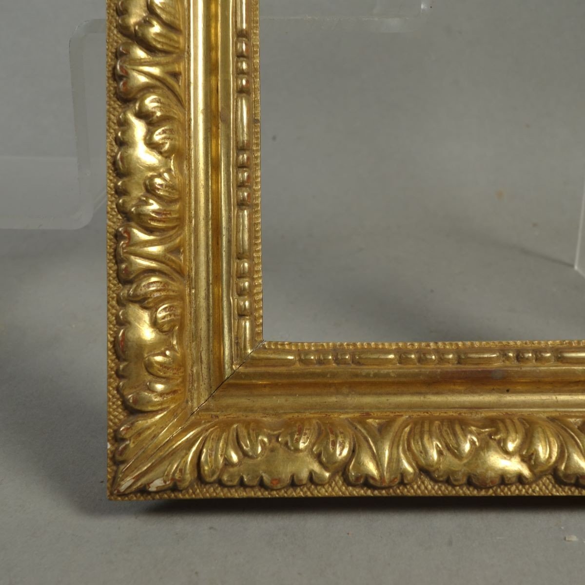 Small Golden Stucco Frame Napoleon III Period Leaf: 11.5 X 14.5 Cm-photo-4