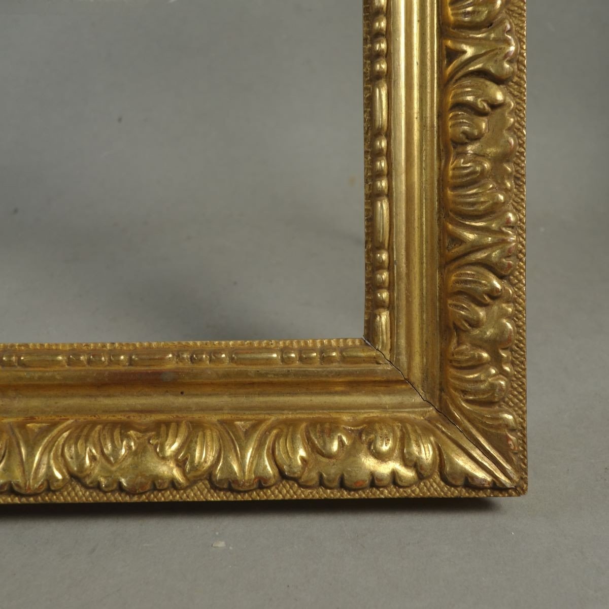Small Golden Stucco Frame Napoleon III Period Leaf: 11.5 X 14.5 Cm-photo-1
