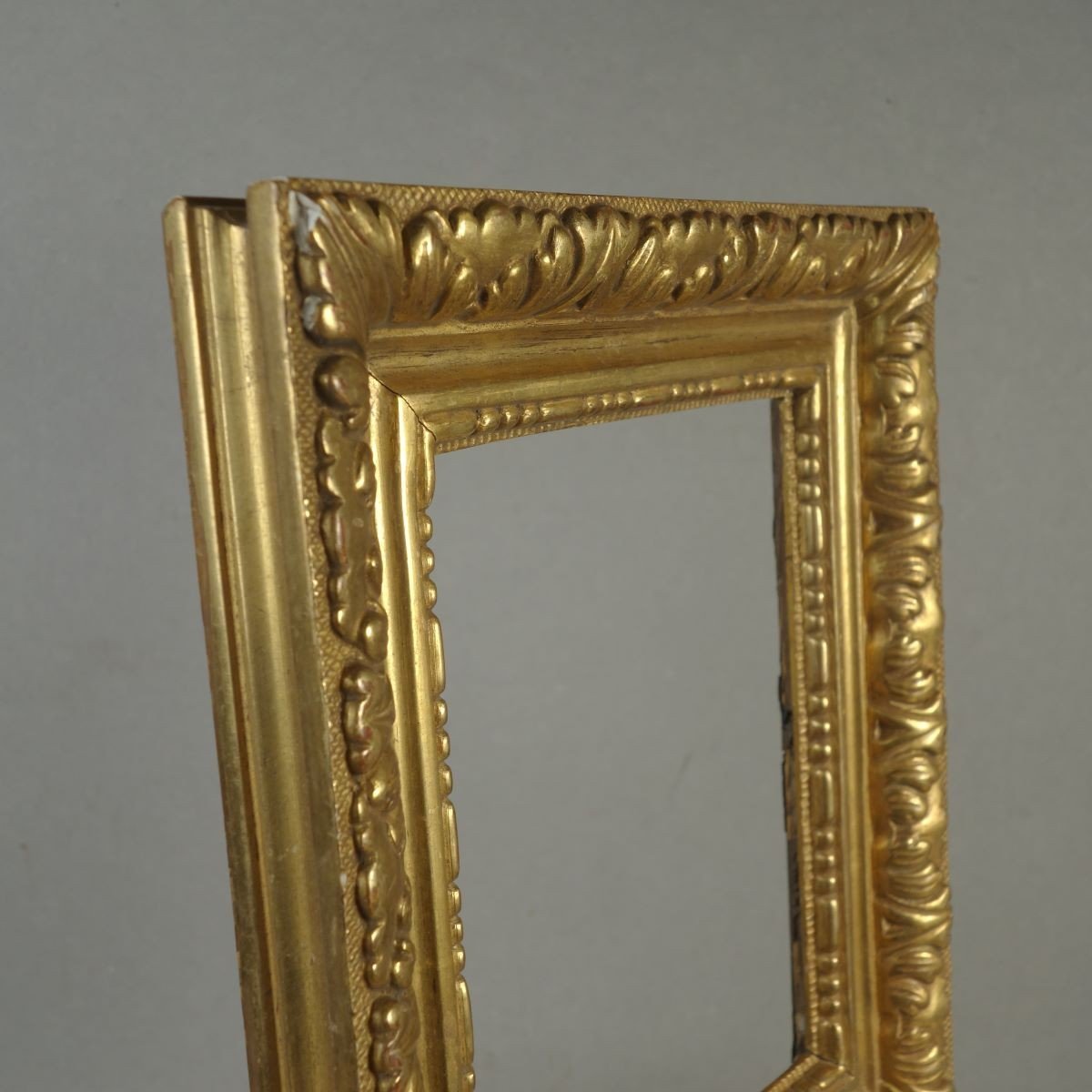 Small Golden Stucco Frame Napoleon III Period Leaf: 11.5 X 14.5 Cm-photo-2