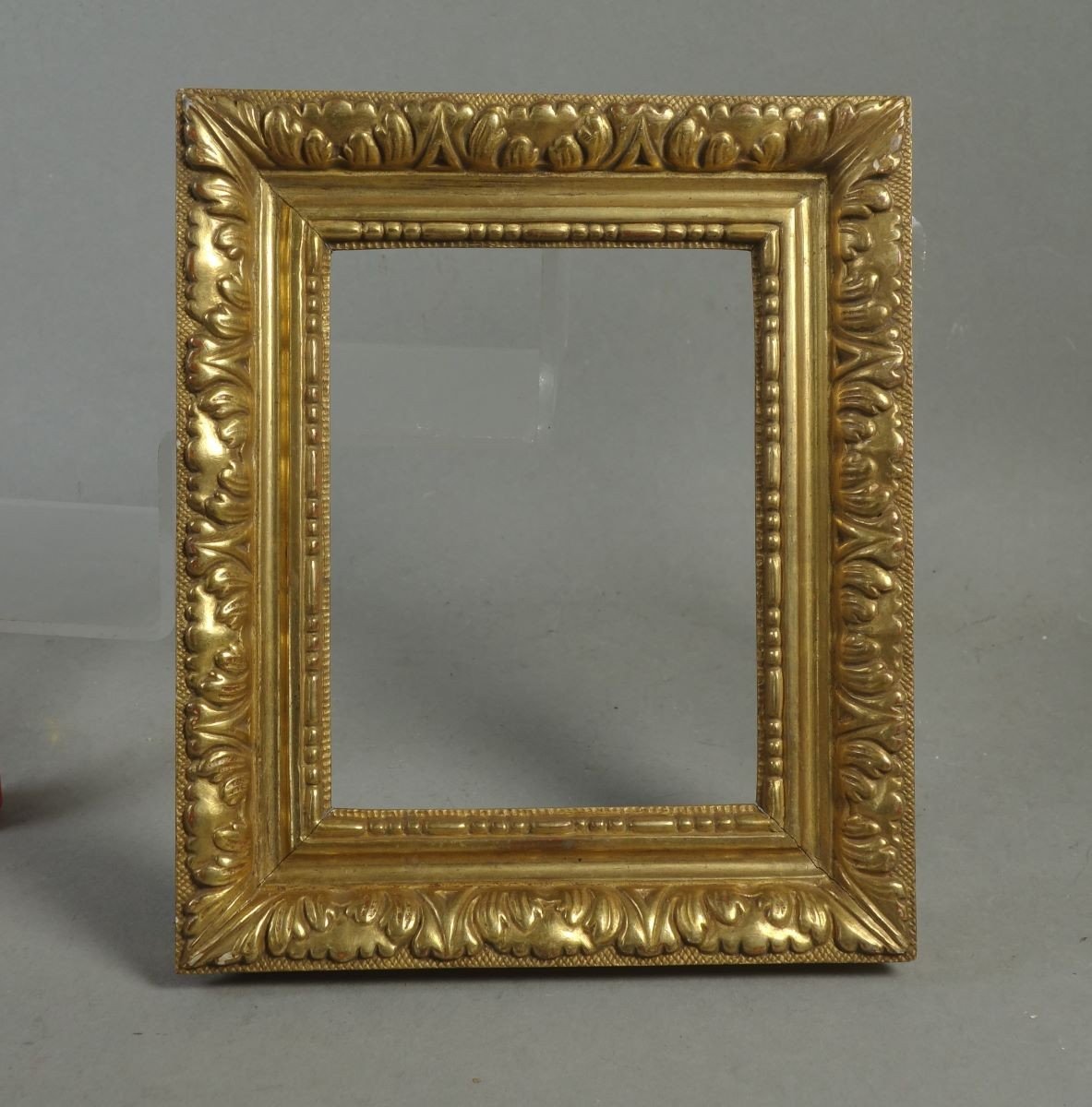 Small Golden Stucco Frame Napoleon III Period Leaf: 11.5 X 14.5 Cm