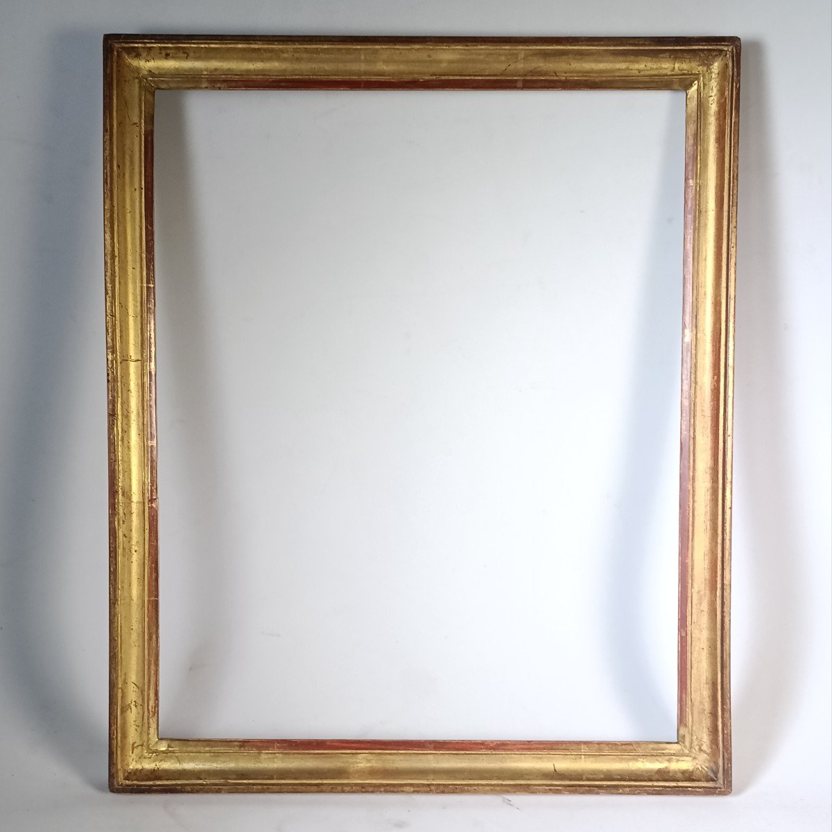 Cadre Baguette Fin XVIIIe Bois Doré Feuillure :  30,5 X 37,5 Cm