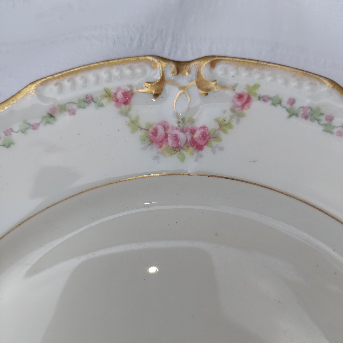Porcelaine De Limoges Aux Lions De Faïence 6 Assiettes Plates 6 à Dessert 6 à Soupe -photo-3