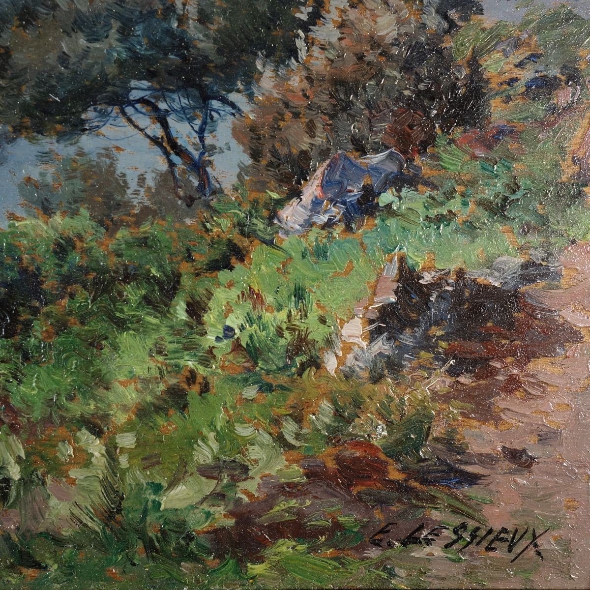 Ernest Louis LESSIEUX (1848-1925) Vue de Monaco et de la Tête de Chien  Chemin des Douaniers-photo-3