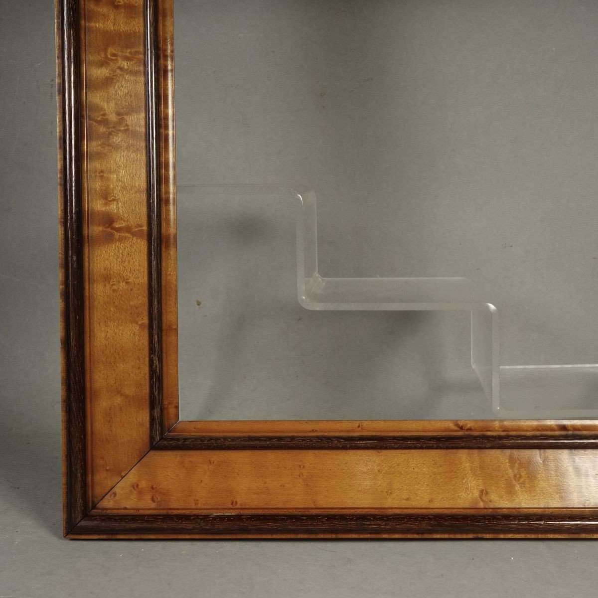 Beautiful 19th Century Burl Walnut Frame And Rosewood Fillets Rebate: 34 X 28.5 Cm-photo-4