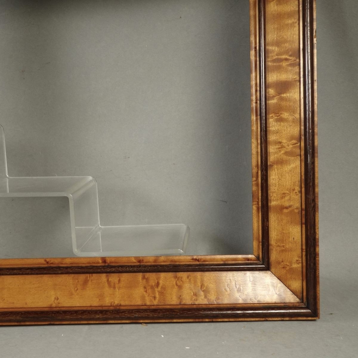 Beautiful 19th Century Burl Walnut Frame And Rosewood Fillets Rebate: 34 X 28.5 Cm-photo-1