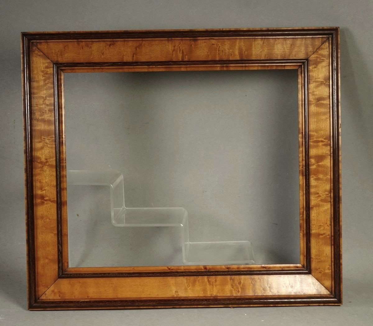 Beautiful 19th Century Burl Walnut Frame And Rosewood Fillets Rebate: 34 X 28.5 Cm