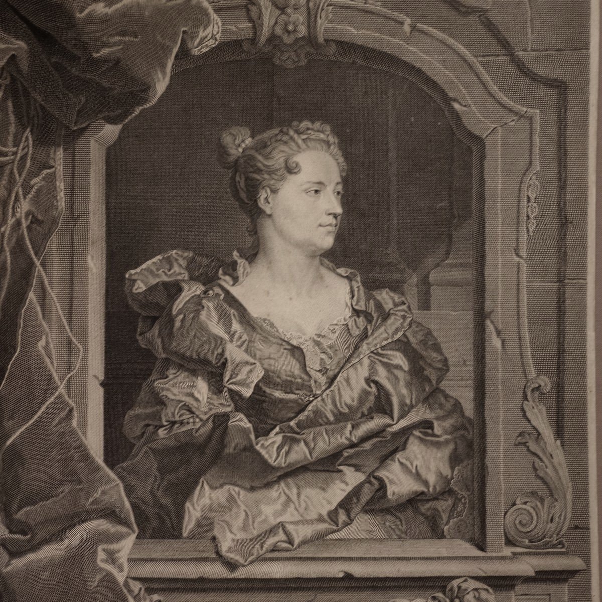 Portrait Elisabeth De Gouy Gravure De Johann Georg Wille Datée De 1743-photo-4