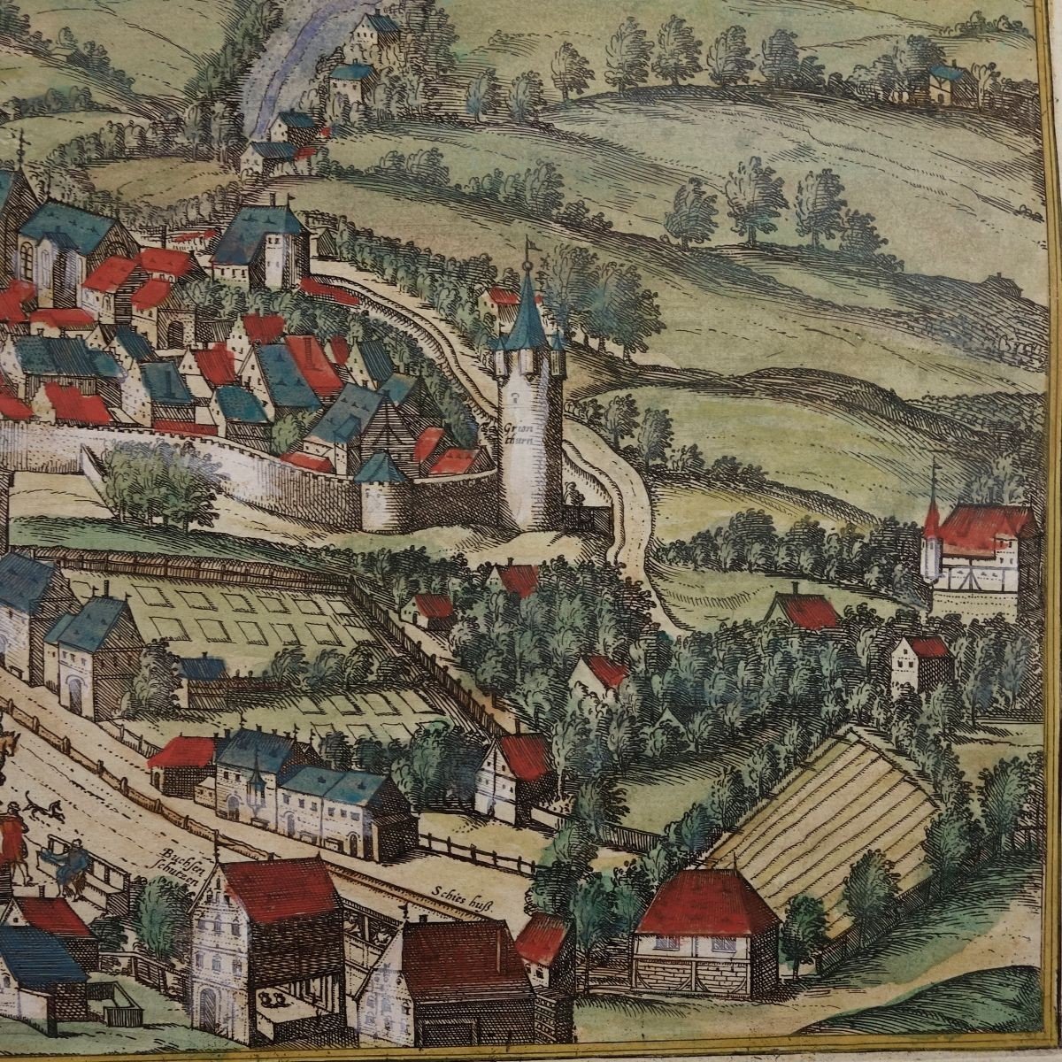 Abbaye Saint-Gall Estampe 1575 Hogenberg Franz graveur-photo-4