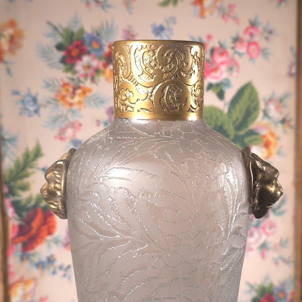 Théodore Legras (1839-1916)  Vase Decor Mimosa Leaf H: 30 Cm-photo-1