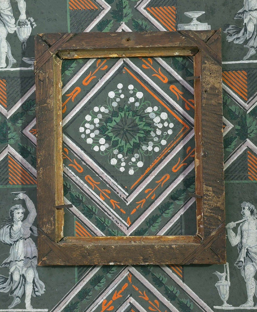 Petit Cadre Doré  Louis XIII Feuillure : 16 X 21 Cm-photo-2