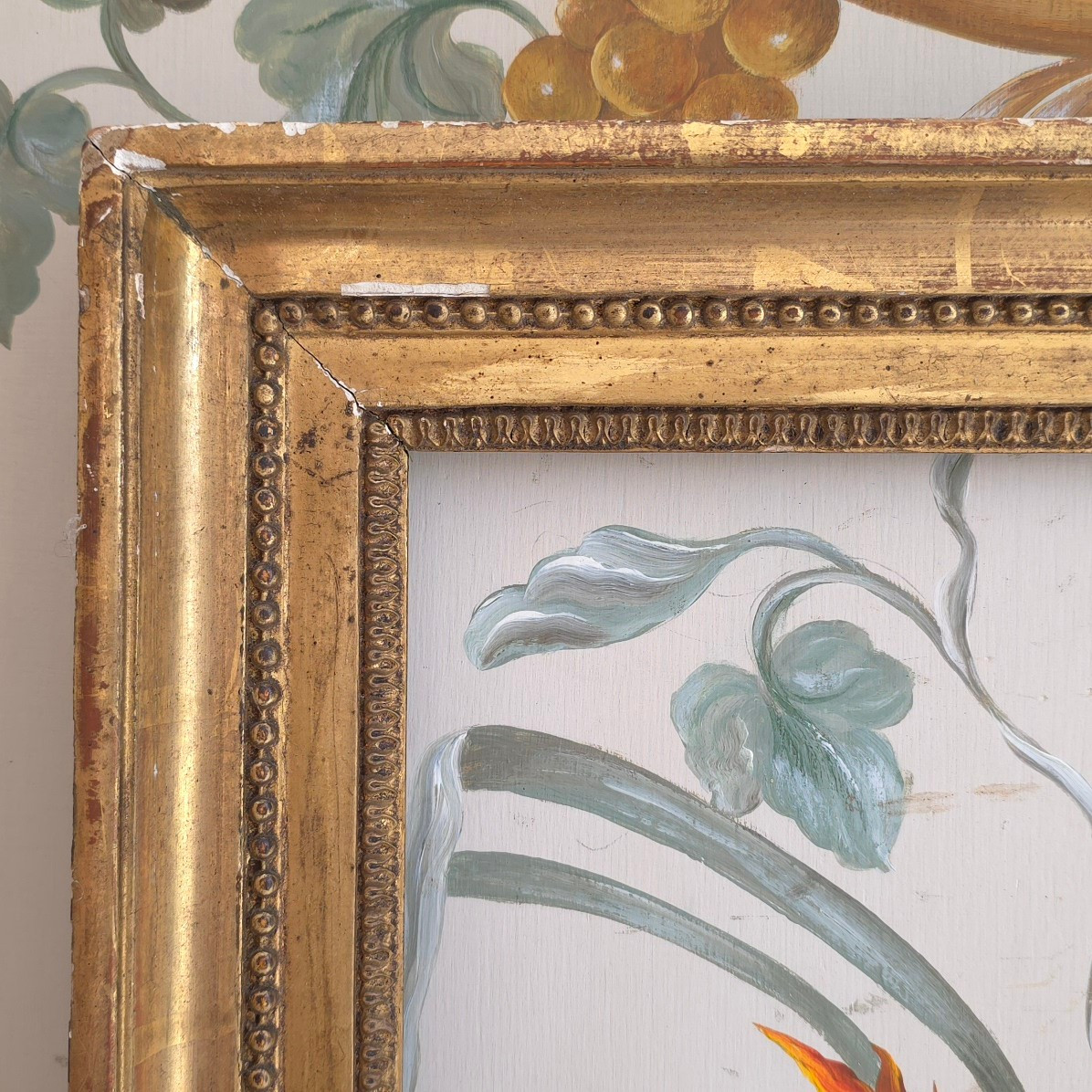 Golden Frame, End Of XVIIIe Century, Rebate: 57.5 X 41.5 Cm