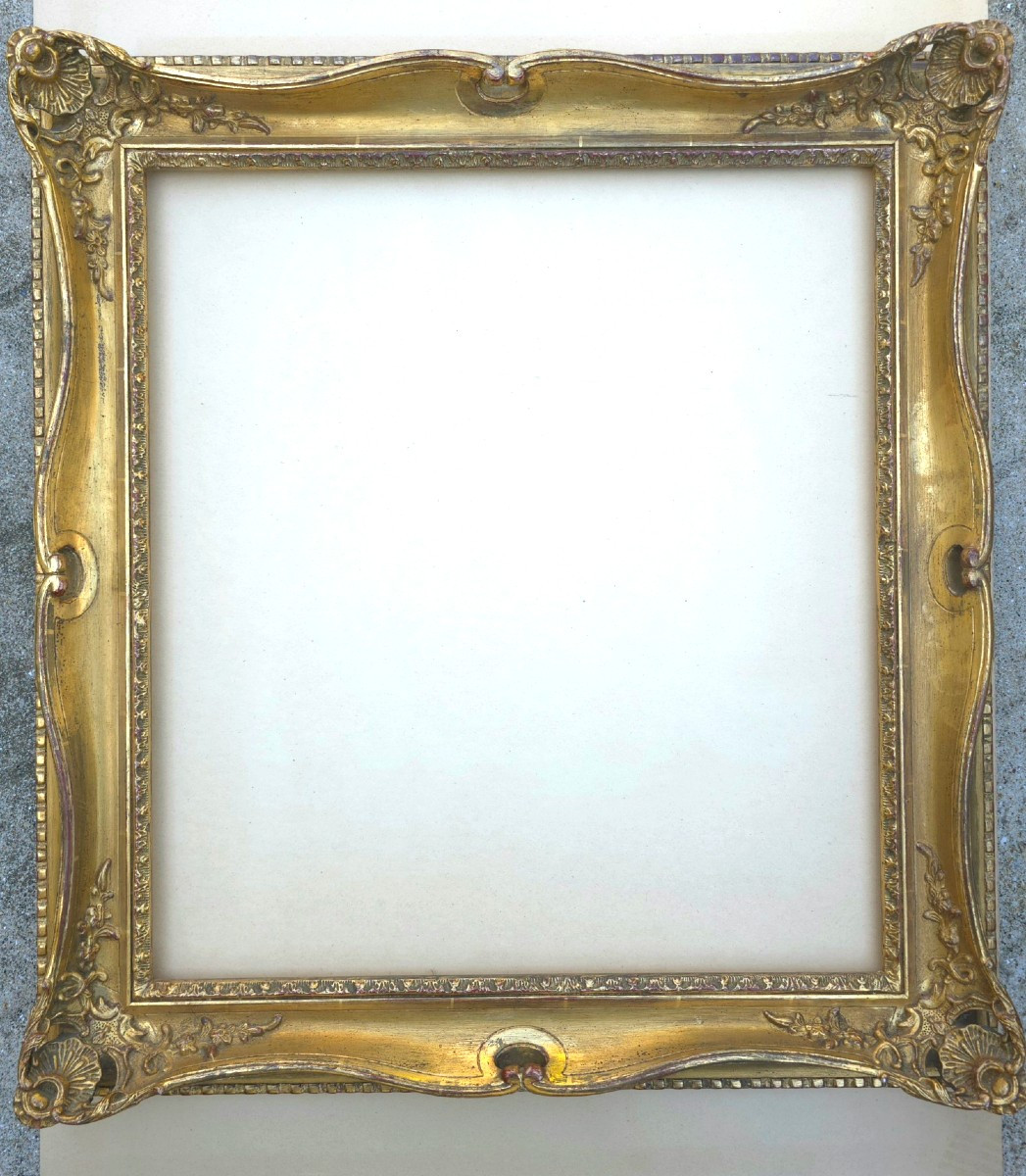 Cadre Doré XXe Style Rocaille Bois Doré 