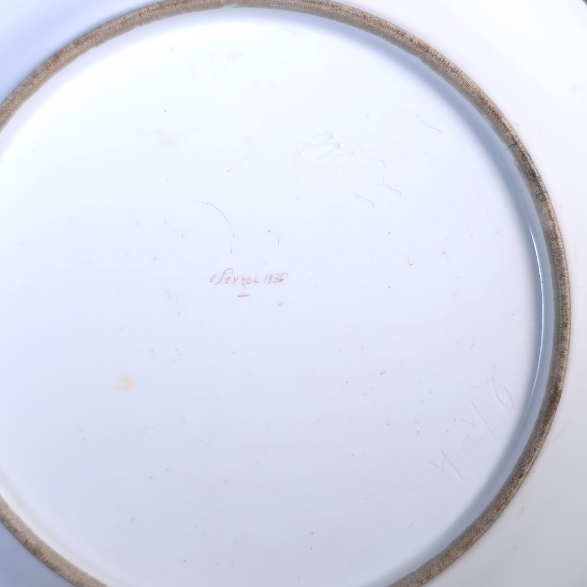 Sèvres 1836 Assiette Porcelaine Guirlande Fleurs-photo-2