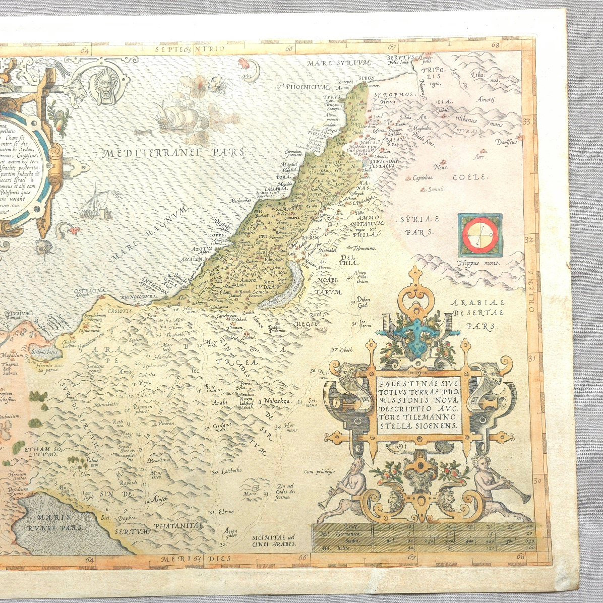 Holy Land Palestine Abraham Ortelius (1527-1598) Period XVI Or Early XVII-photo-3