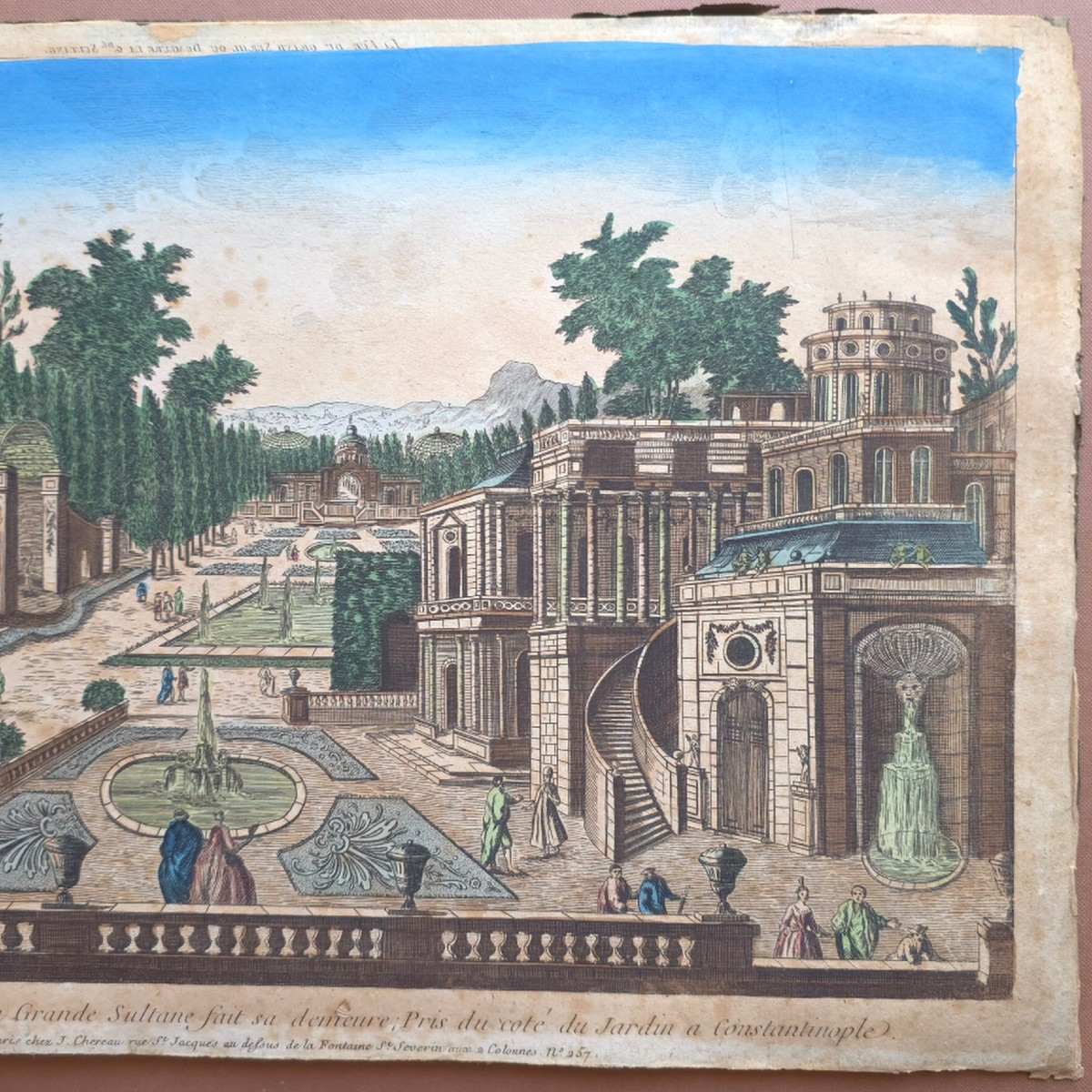 Vue d’optique XVIIIe Constantinople Jardin de la Grande Sultane Empire Ottoman-photo-3