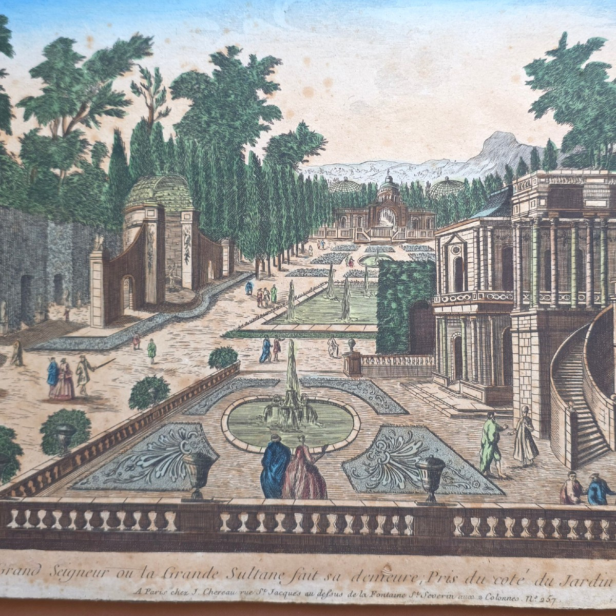 Vue d’optique XVIIIe Constantinople Jardin de la Grande Sultane Empire Ottoman-photo-4