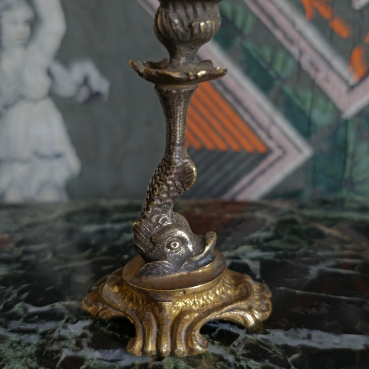Pair Of Dollhouse Candlesticks, Late XIe Period Decoration-photo-2