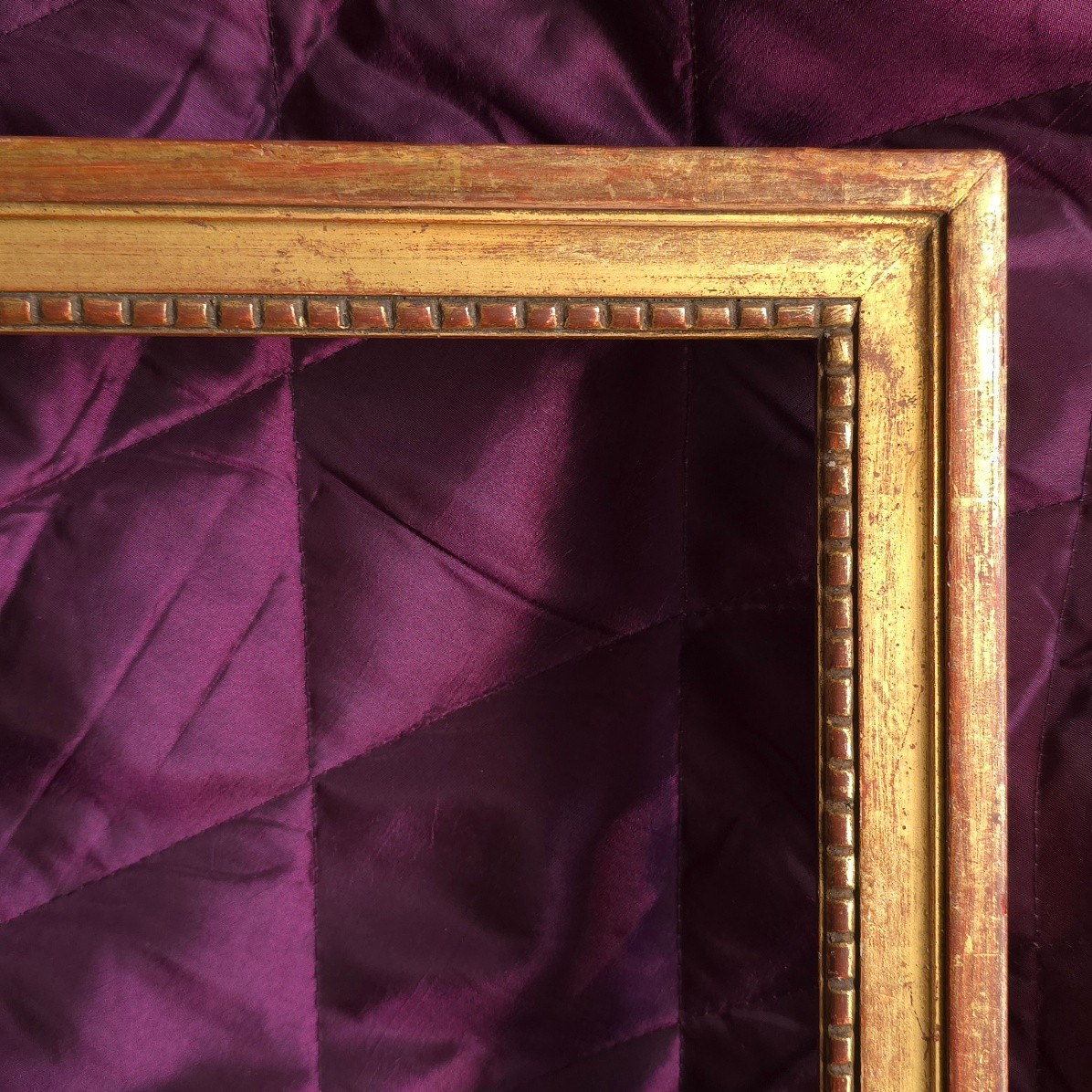 20th Century Louis XVI Style Gilded Leaf Frame, Rebate: 34 X 25.5 Cm-photo-4