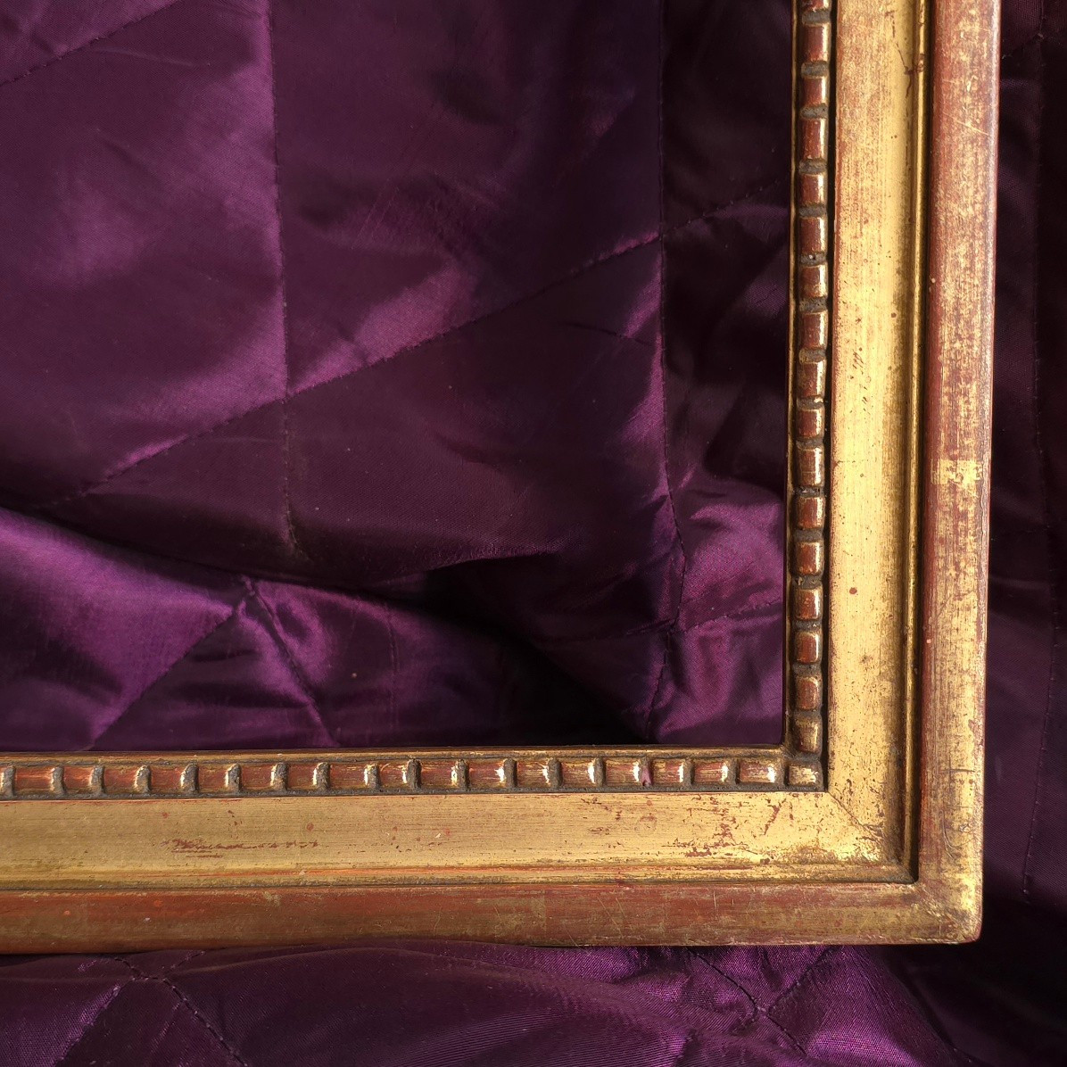 20th Century Louis XVI Style Gilded Leaf Frame, Rebate: 34 X 25.5 Cm-photo-3