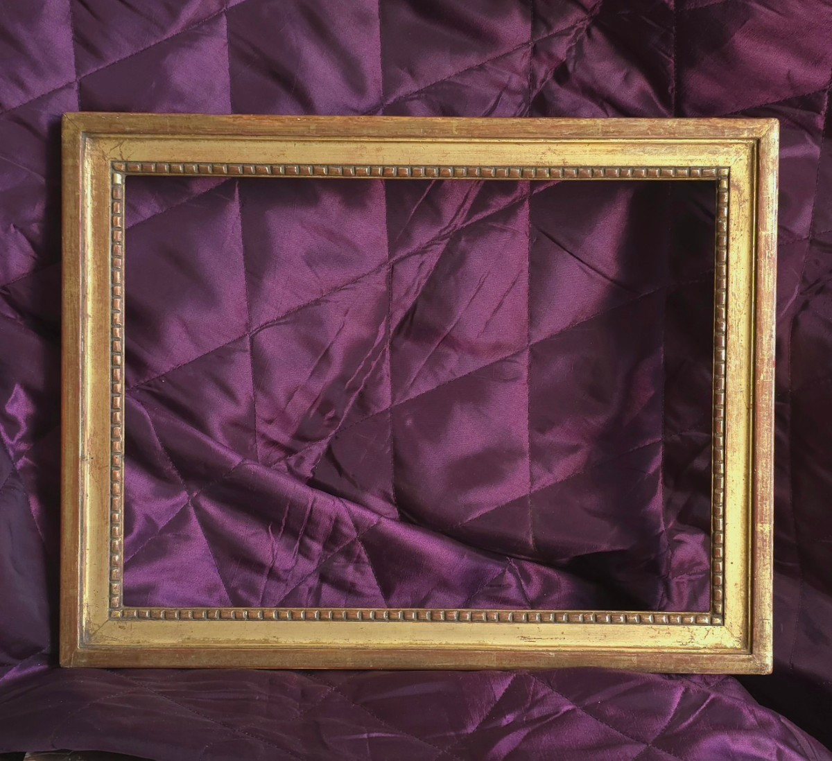 20th Century Louis XVI Style Gilded Leaf Frame, Rebate: 34 X 25.5 Cm