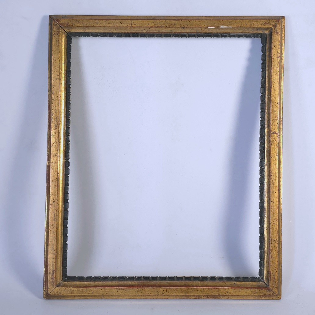 18th Century Baguette Frame In Gilded Wood With Rebate: 30.5 X 25 Cm-photo-2