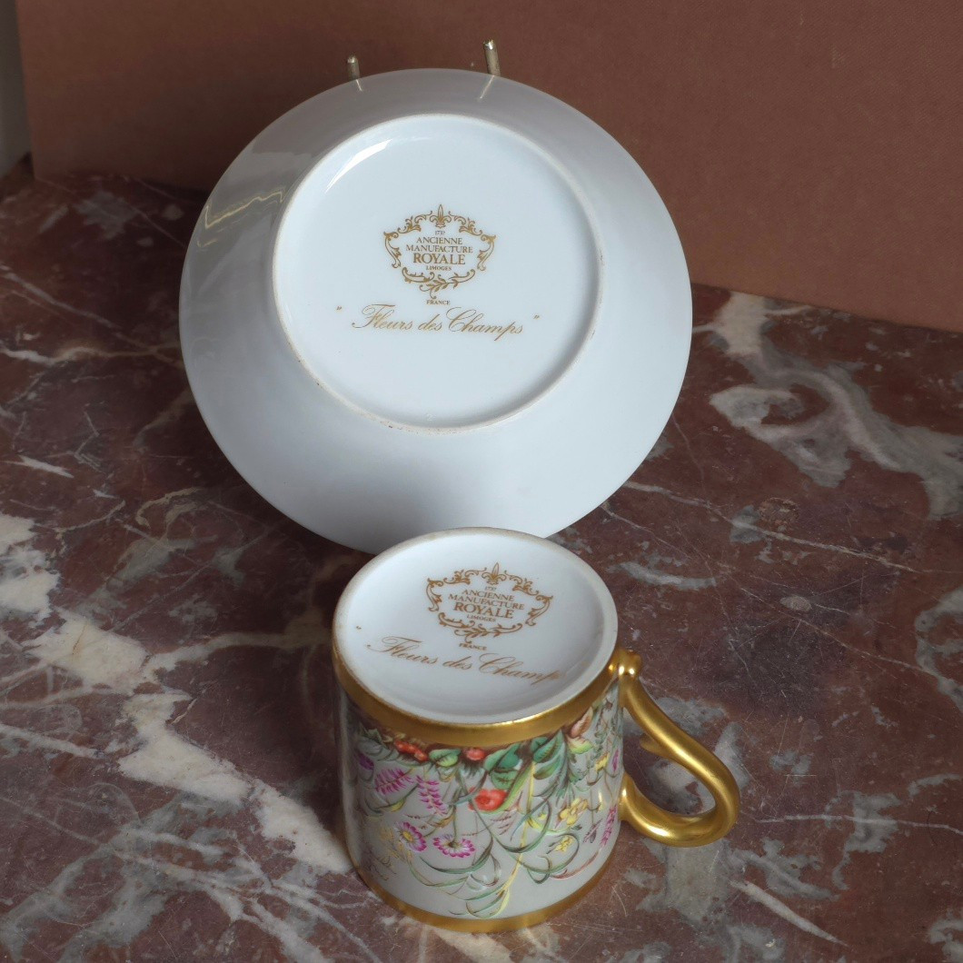 Manufacture Royale Limoges fleurs des champs tasse litron XXe-photo-2