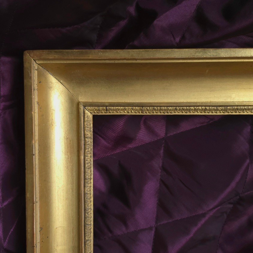 Empire Frame In Gilded  XIXe Ca 1800 Wood With Rebate: 22.5 X 29 Cm-photo-2