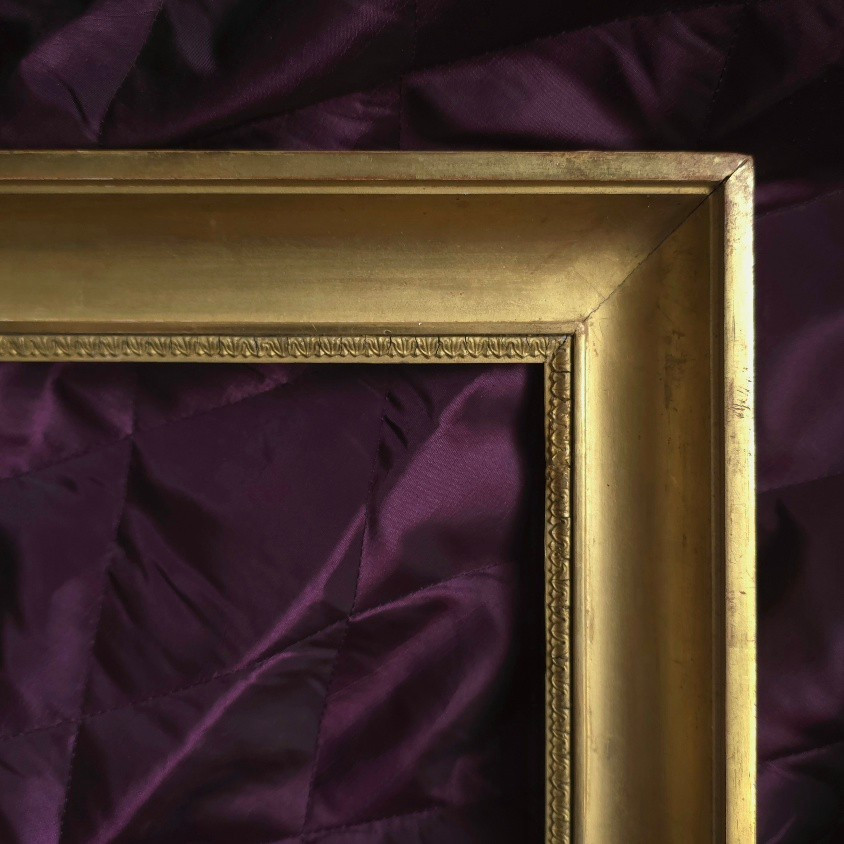 Empire Frame In Gilded  XIXe Ca 1800 Wood With Rebate: 22.5 X 29 Cm-photo-3