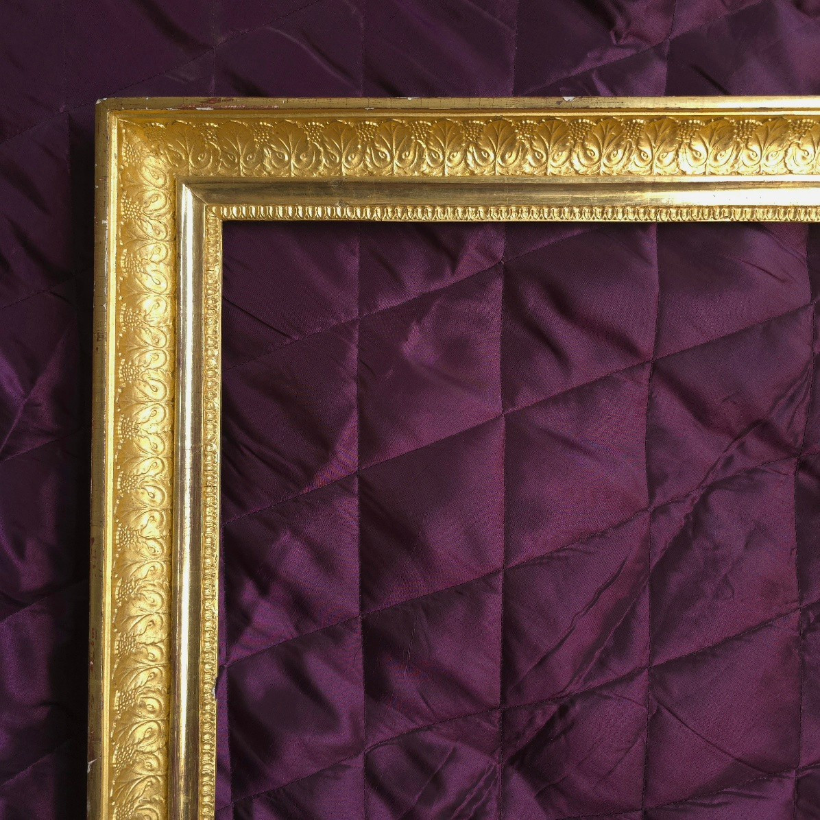 Cadre Empire XIXe bois doré feuillure : 46 x 37 cm-photo-2