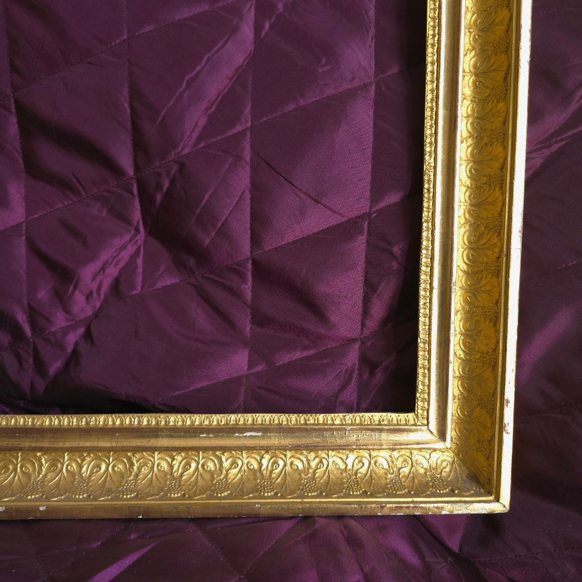 Cadre Empire XIXe bois doré feuillure : 46 x 37 cm-photo-2