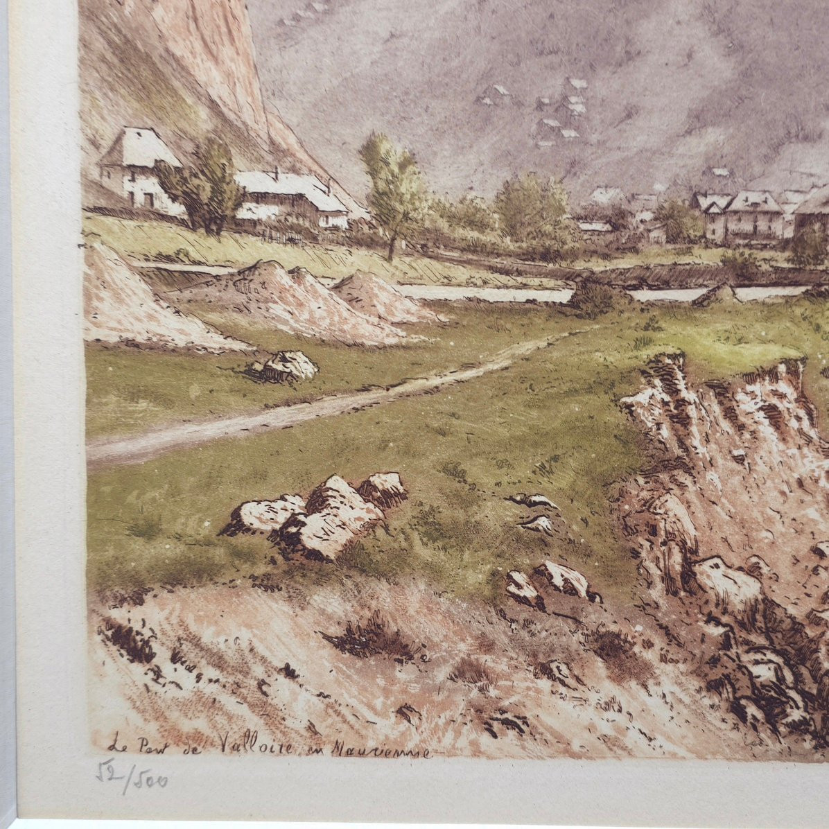Joanny Drevet 1889 1969 Pont de Valloire Maurienne eau forte 52/500-photo-3