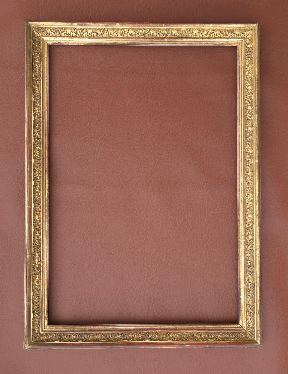 19th Century Wood And Gilded Stucco Frame, Size: 34.5 X 50 Cm