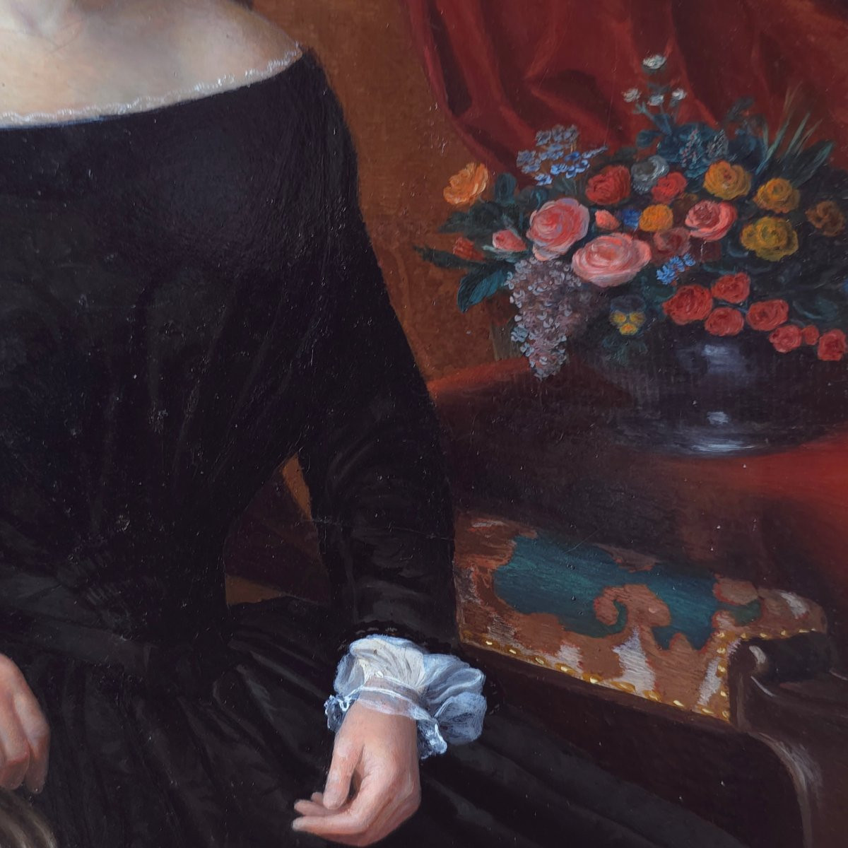 Portrait Of A Woman, 19th Century, French School, 27 X 35.5 Cm-photo-3