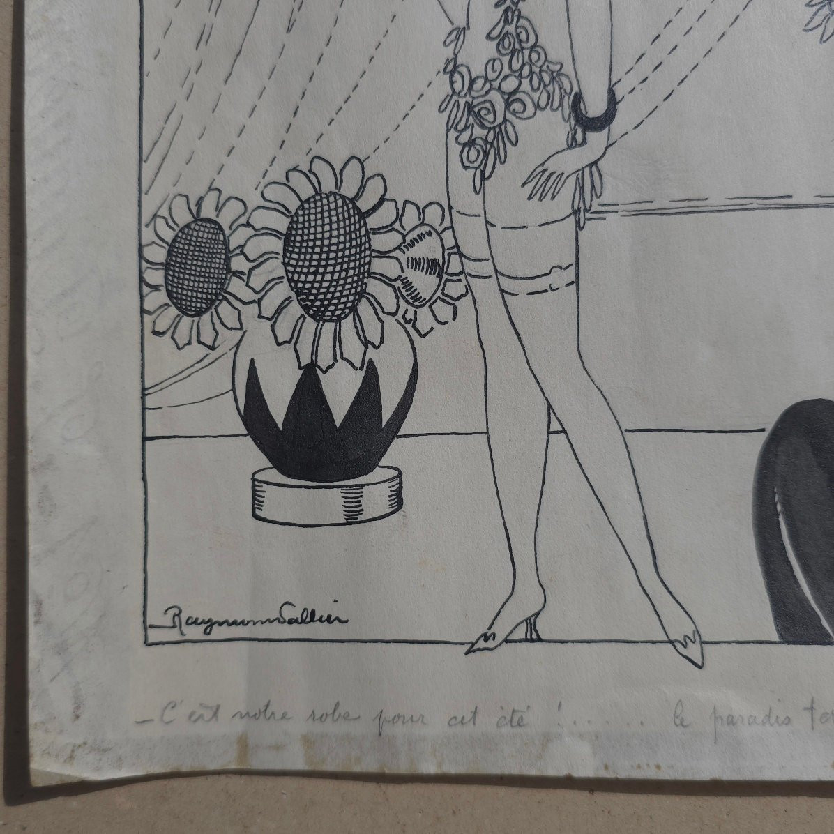 Raymond Pallier (1888- 1948) La robe pour cet été dessin de presse Art_Déco-photo-2
