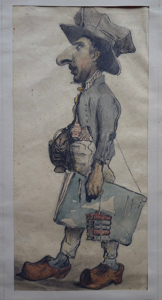 ROUBAUD Benjamin (Roquevaire 1811 - Alger 1847) attribué à caricature Charivari comédien Hyacin-photo-2
