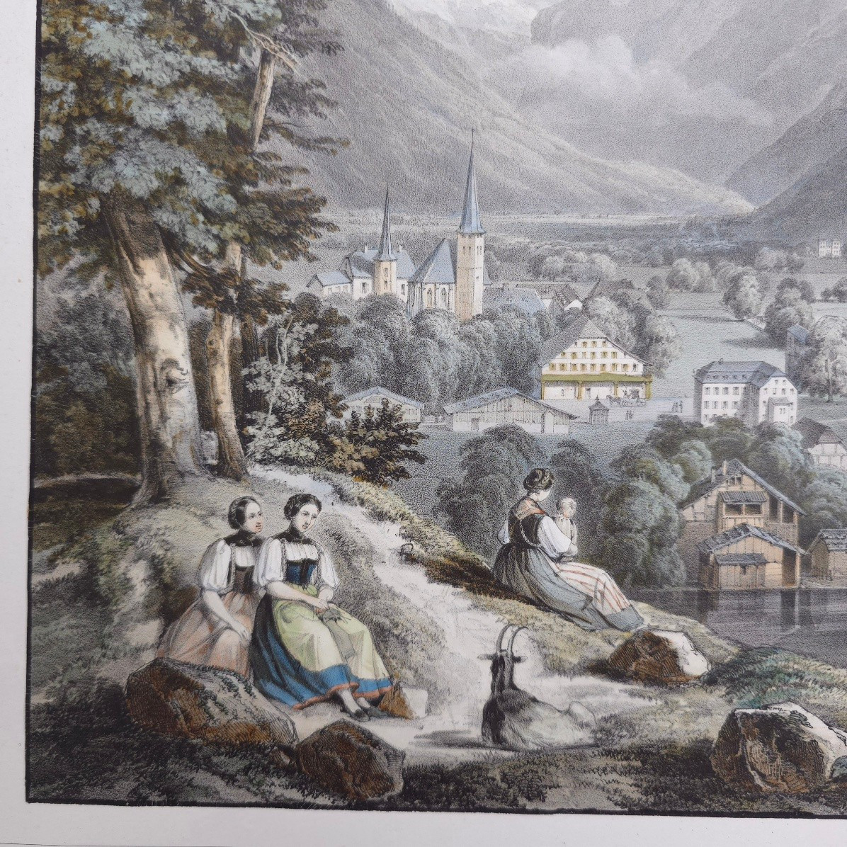Walter Henri The Jungfrau View Of Interlaken And Unterseen Swiss Landscape Litho Imp. Lemercier-photo-4