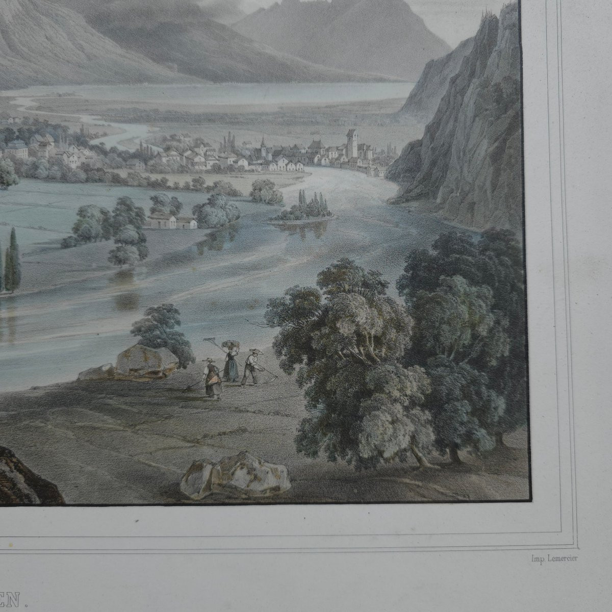 Walter Henri The Jungfrau View Of Interlaken And Unterseen Swiss Landscape Litho Imp. Lemercier-photo-2