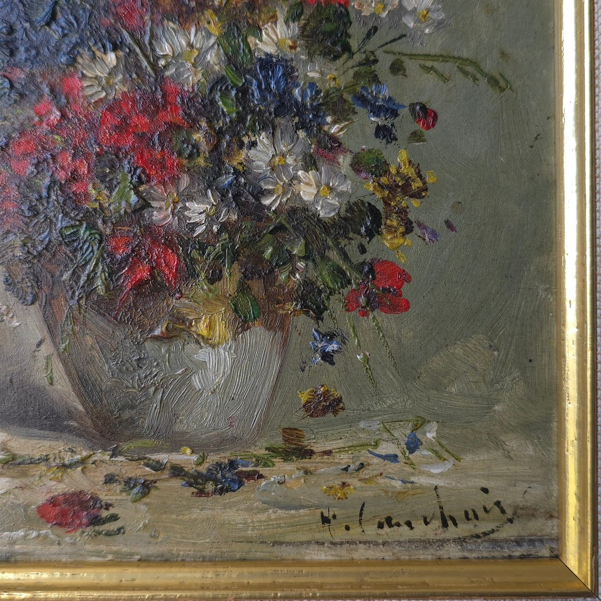 Eugène Henri Cauchois Bouquet de fleurs-photo-2