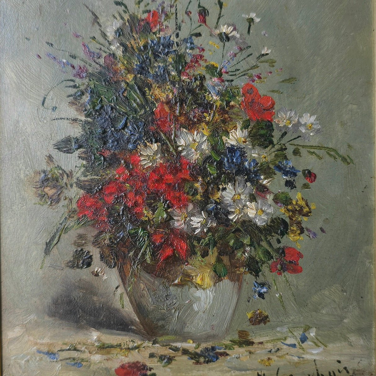Eugène Henri Cauchois Bouquet de fleurs-photo-3