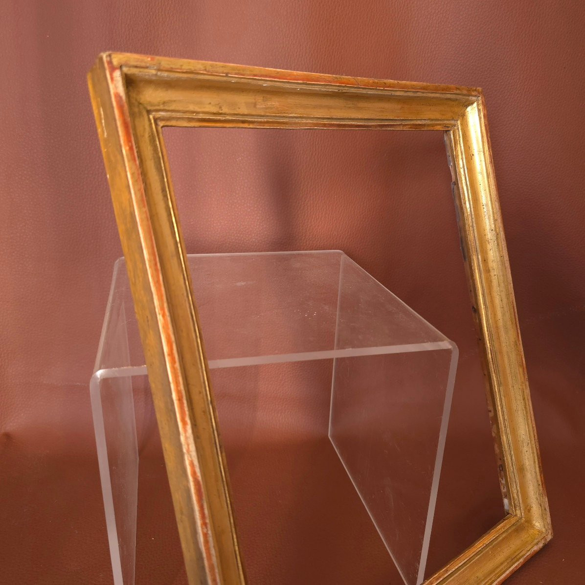 18th Century Gilded Baguette With Rebate: 31.5 X 24.5 Cm-photo-2