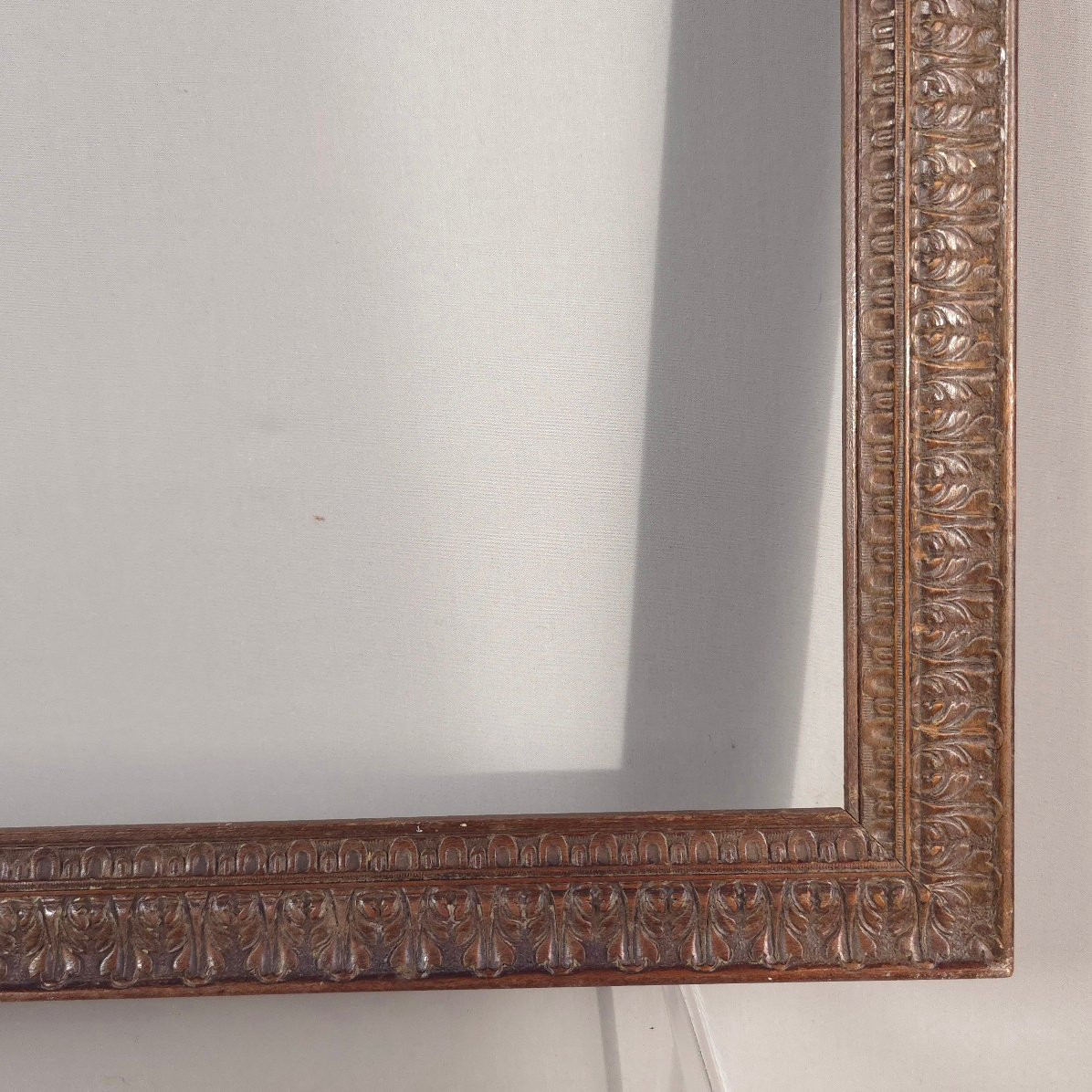 1900s Frame With Palmette Decoration, Wooden Rabbet: 42.5 X 35 Cm-photo-2