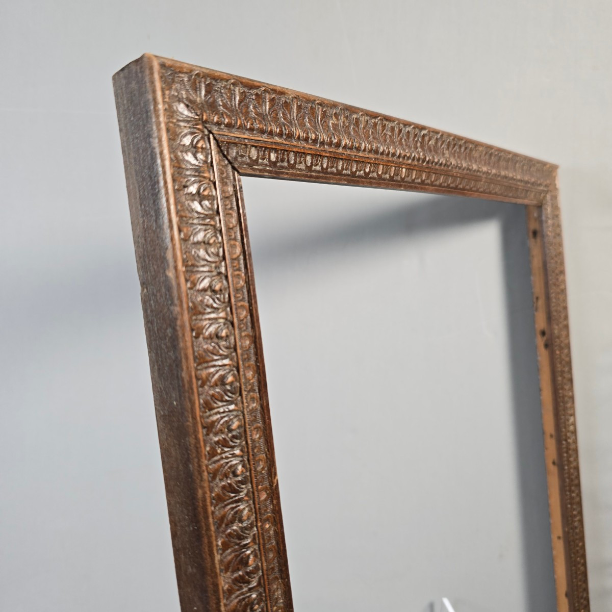 Cadre 1900  décor palmettes bois feuillure : 42,5 x 35 cm-photo-3
