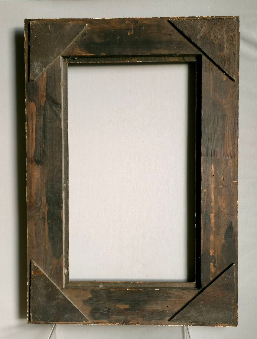 Cadre XXe de style XVIIe bois polychrome feuillure : 46,5 x 27,5 cm-photo-3