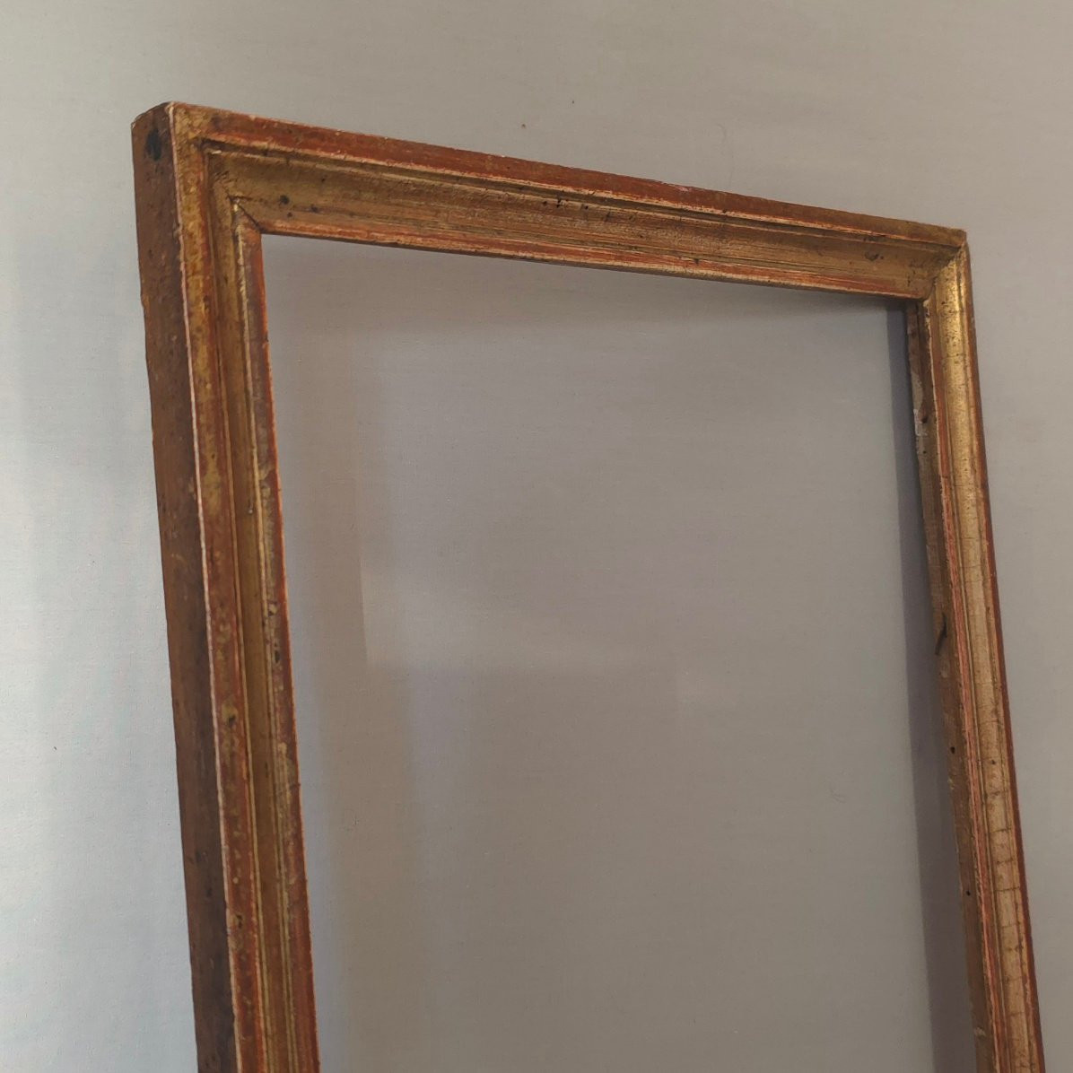 Cadre baguette bois doré fin XVIIIe feuillure : 33,5 x 25 cm-photo-2